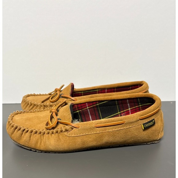 Old Friend Footwear "Kelly" Suede Leather Moccasin Slippers 11 M Faux Fur Lined - Picture 4 of 11